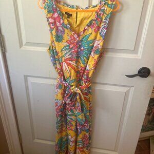 Talbots tropical print dress size 16 womens